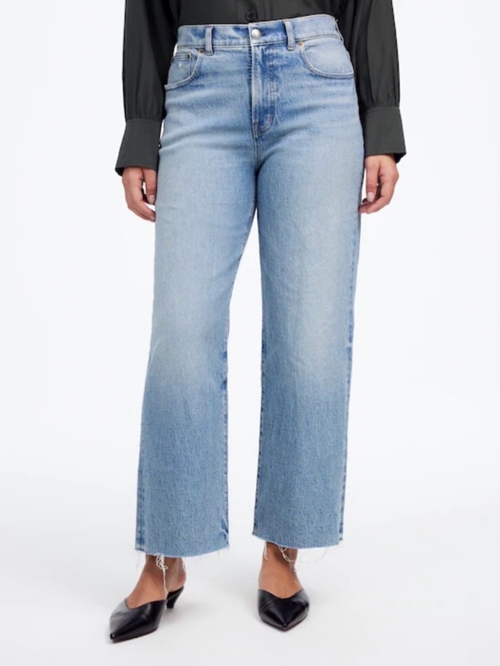 Madewell The Perfect Vintage Wide Leg Crop Jeans Women’s 25P Raw Hem